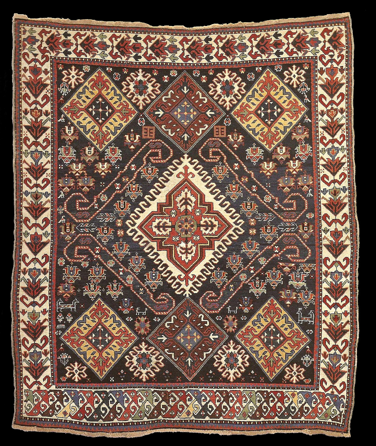 Antique Shirvan rug, published in Oriental Carpets A Complete Guide by